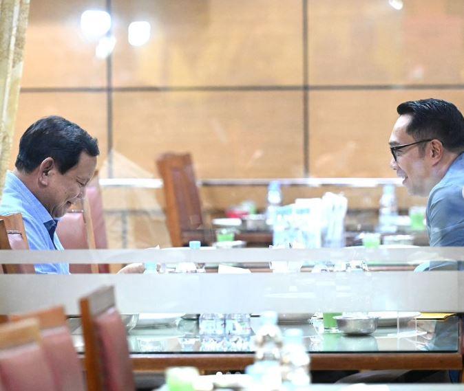 Prabowo Bagikan Momen Makan Malam Bareng Ridwan Kamil 