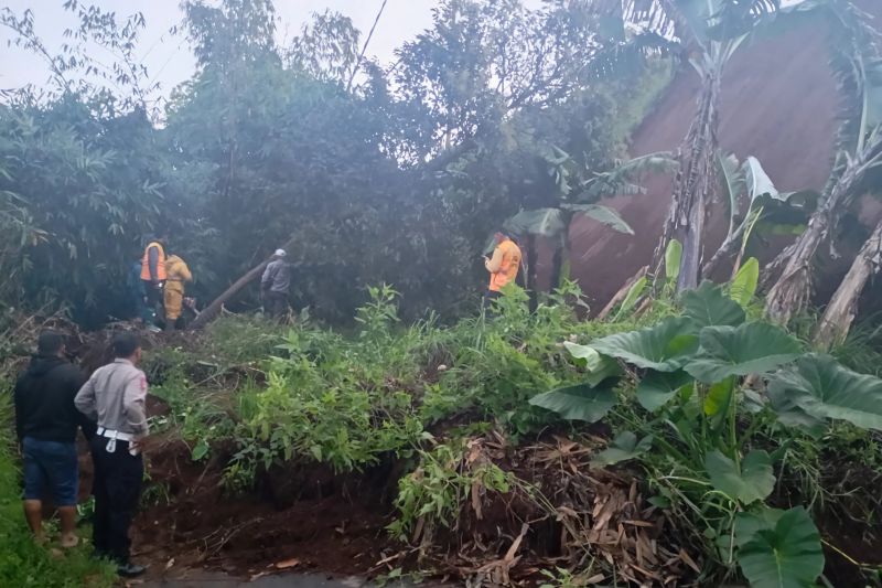 Longsor Terjang Desa Margamulya, Jalur Pangalengan-Cimaung Sempat Lumpuh