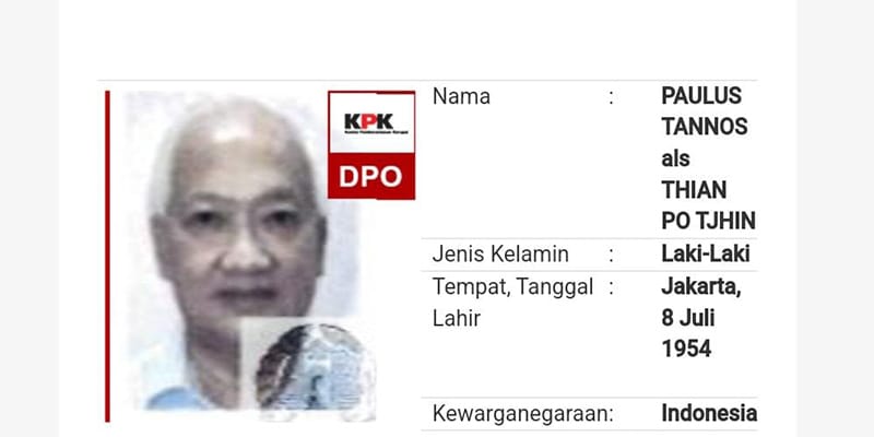 Berkas Ekstradisi Paulus Tannos Dikirim ke Singapura Pekan Depan