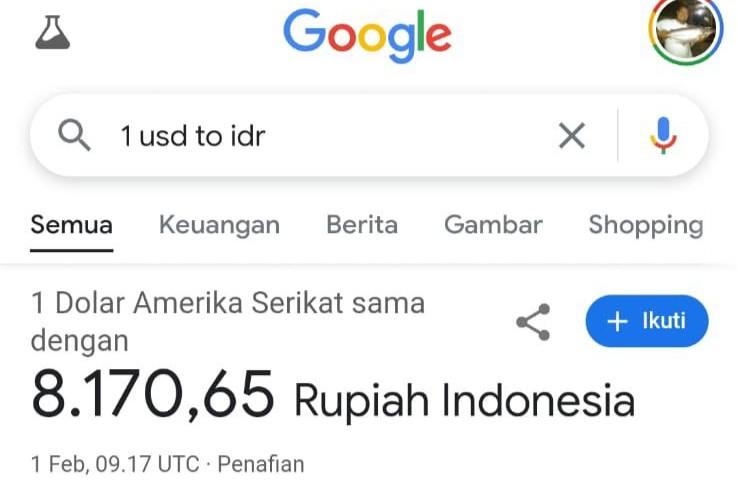 Menanti Tanggung Jawab Google usai Viral Kurs Rupiah Rp8.170 per Dolar AS