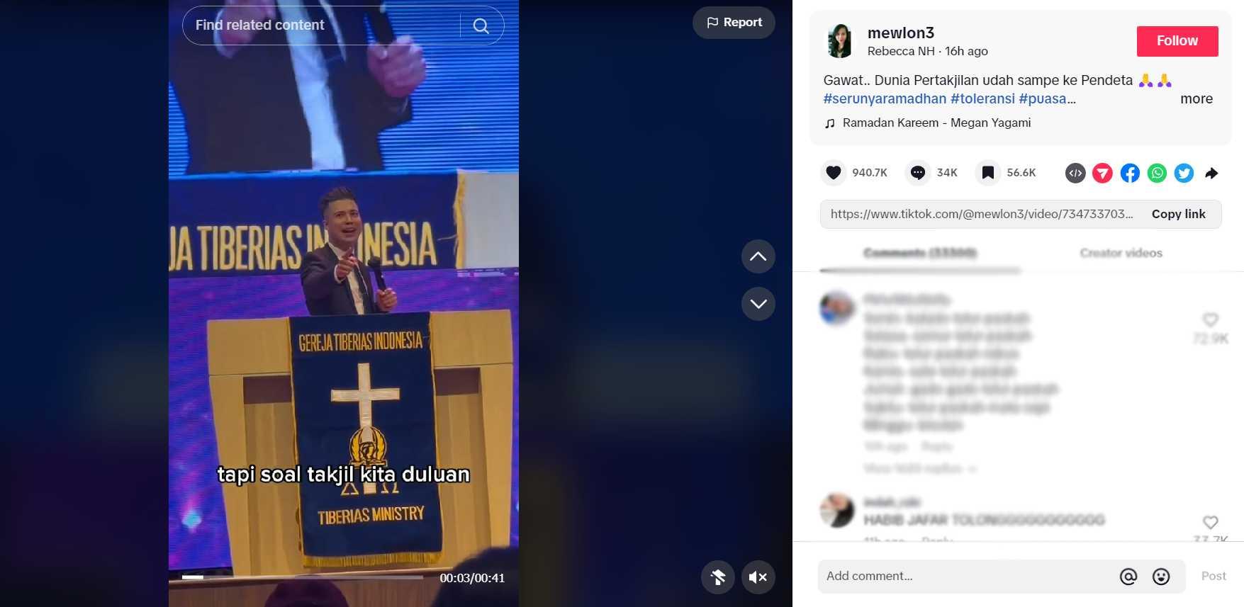 Tangkap layar akun TikTok @mewlon3.