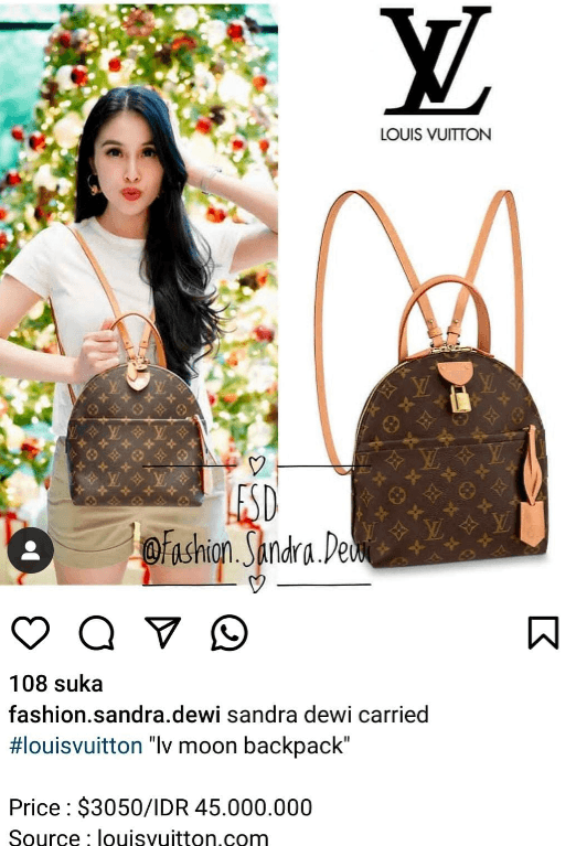 Tas Louis Vuitton Moon Backpack. (Foto: akun Instagram @fashion.sandra.dewi)