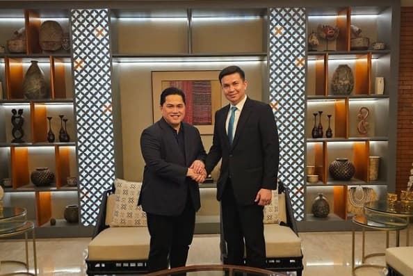 Wamildan Tsani menemui Menteri BUMN Erick Thohir, Kamis (14/11/2024), sebelum ditetapkan sebagai Direktur Utama Garuda Indonesia melalui RUPSLB, Jumat (15/11/2024). Instagram/wamildan.tsani