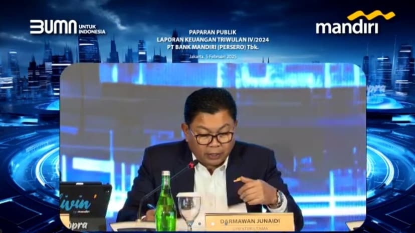 Bank Mandiri Catatkan Laba Bersih Rp55,8 T, Tumbuh 1,31% di 2024