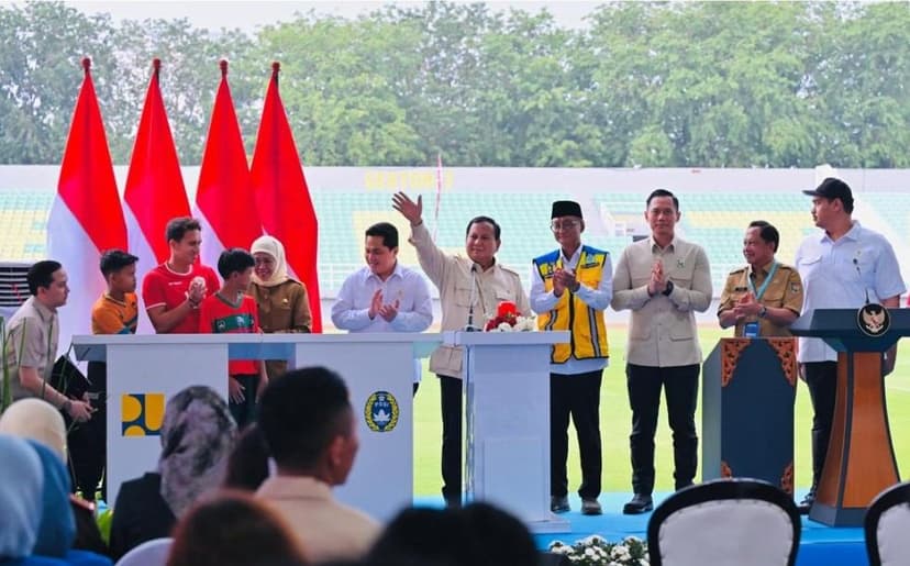 Resmikan 17 Stadion, Prabowo: Indonesia Harus Masuk Piala Dunia
