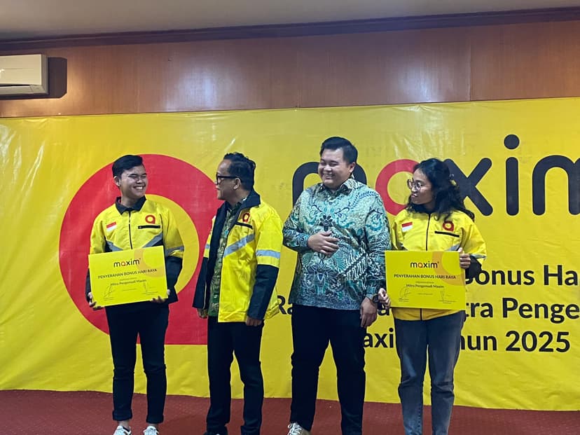 Maxim Gelontorkan Bonus Hari Raya, Nominal Capai Rp1,2 Juta/Orang
