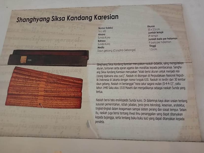 Sanghyang Siksa Kandang Karesian Jadi Memory of The World UNESCO