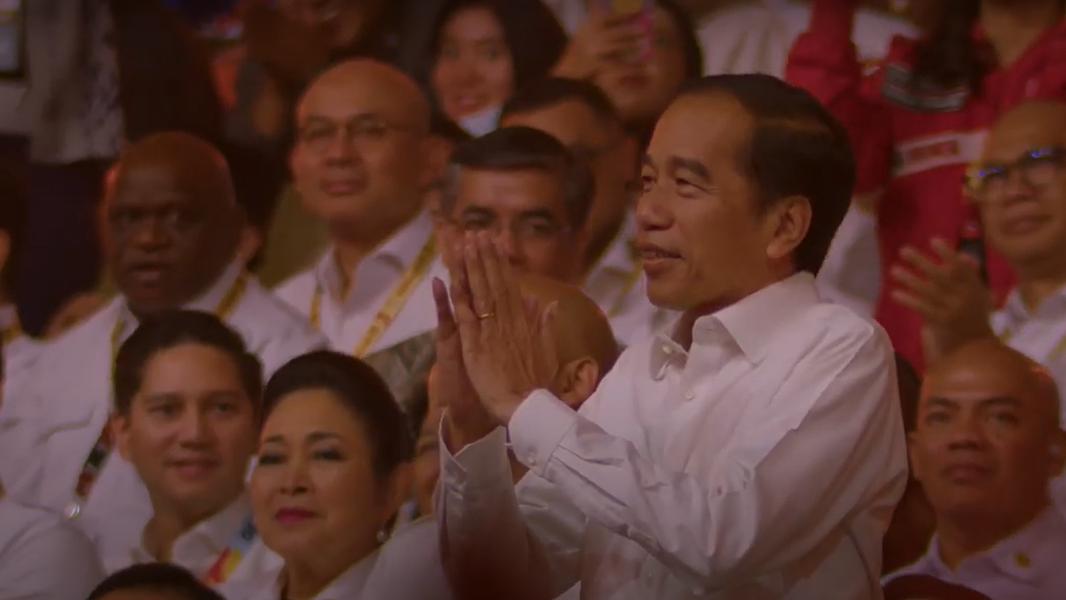 Jokowi ramai dikunjungi para mantan menterinya pasca-lebaran, termasuk saat Presiden Prabowo di luar negeri. (Tangkapan layar YouTube Gerindra)