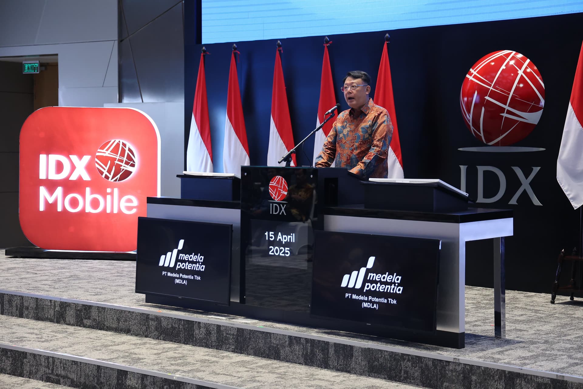 Direktur Utama PT Medela Potentia Tbk, Krestijanto Pandji usai IPO MDLA di BEI, Jakarta, Selasa (15/4/2025). (Fakta.com/Kania Hani Musyaroh)