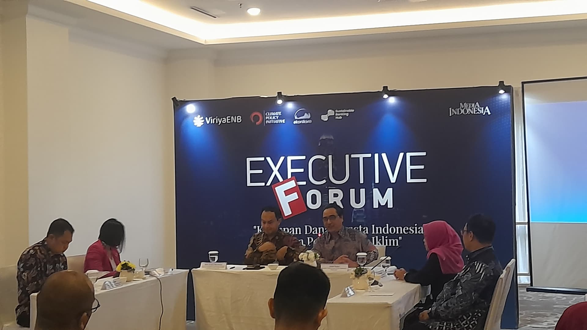 Executive Forum bertema “Kesiapan Dana Swasta Indonesia dalam Pembiayaan Iklim” di Jakarta, Jumat (26/4/2025). (Fakta.com/Kania Hani Musyaroh)