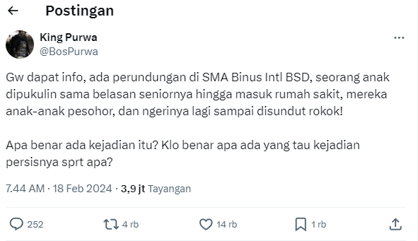 Tangkap layar akun X @BosPurwa