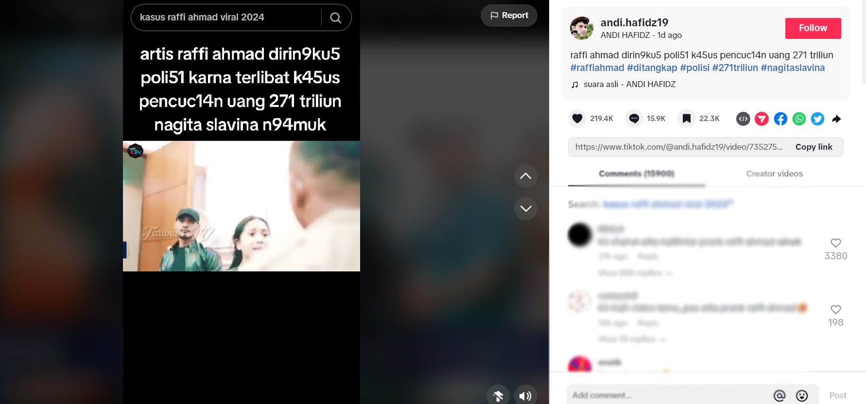 Tangkap layar akun TikTok @andi.hafidz19