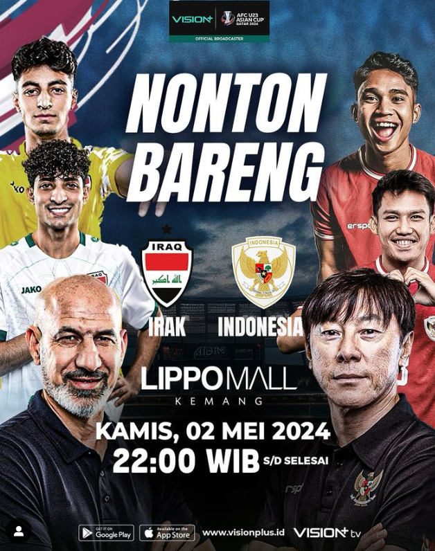 Kamu juga bisa nonton pertandingan Indonesia vs Irak di Lippo Mall Kemang. (Instagram @lippomallkemang)