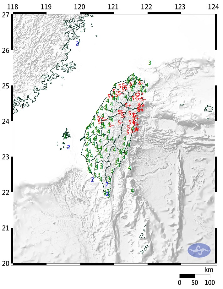 Gempa magnitudo 7,2 guncang Taiwan. (Dokumen cwa.gov.tw)